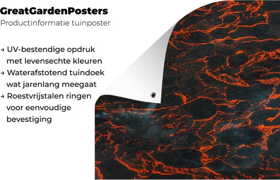 Oeuvre de lave après l'éruption volcanique affiche de jardin 120x80 cm - Toile de jardin / Toile d'extérieur / Peintures pour l'extérieur (décoration de jardin)