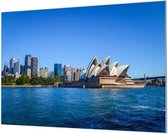 Wandpaneel Operahouse Sidney  | 120 x 80  CM | Zilver frame | Wand-beugels (27 mm)