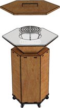 Iron Fire Premium Barbecue Cortenstaal - Doorsnede bakplaat ⌀ 75 cm - Hoogte:  99 cm - Full option