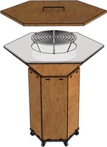 Iron Fire Premium Barbecue Cortenstaal - Doorsnede bakplaat ⌀ 100 cm - Hoogte:  104 cm - Full option