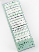 20 Verschillende Washi Tapes Groen Blauw | Multi Pack Verschillende Washi Tapes | Prachtige Verschillende Masking Tapes | Bullet Journal | Journalling | Plakboeken | Rollen Tape |