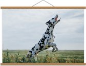Schoolplaat – Hond vangt Brokje  - 90x60cm Foto op Textielposter (Wanddecoratie op Schoolplaat)