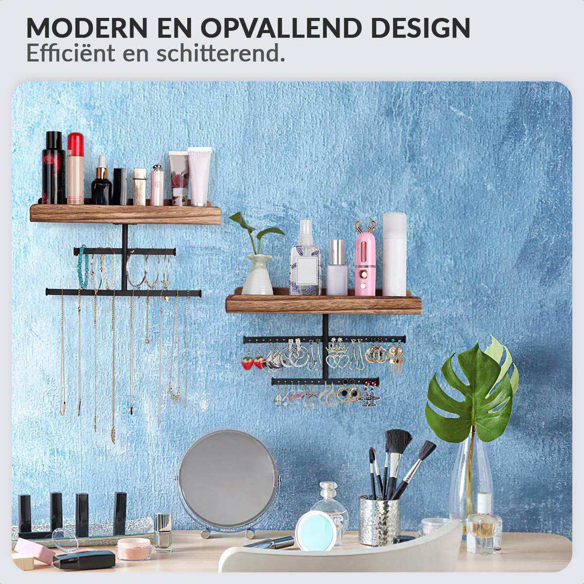 Oorbel Organizer Log Kleur Oorbelstandaard Houten Oorbelhouder