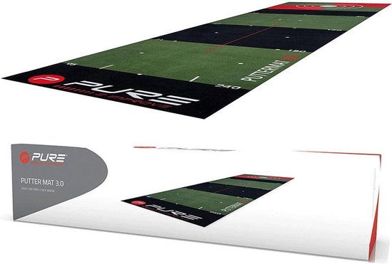 Pure2Improve Combideal Golf Putting Mat inclusief Putt trainer De mat is 65 x 300cm van Pure2Improve — afbeelding 4