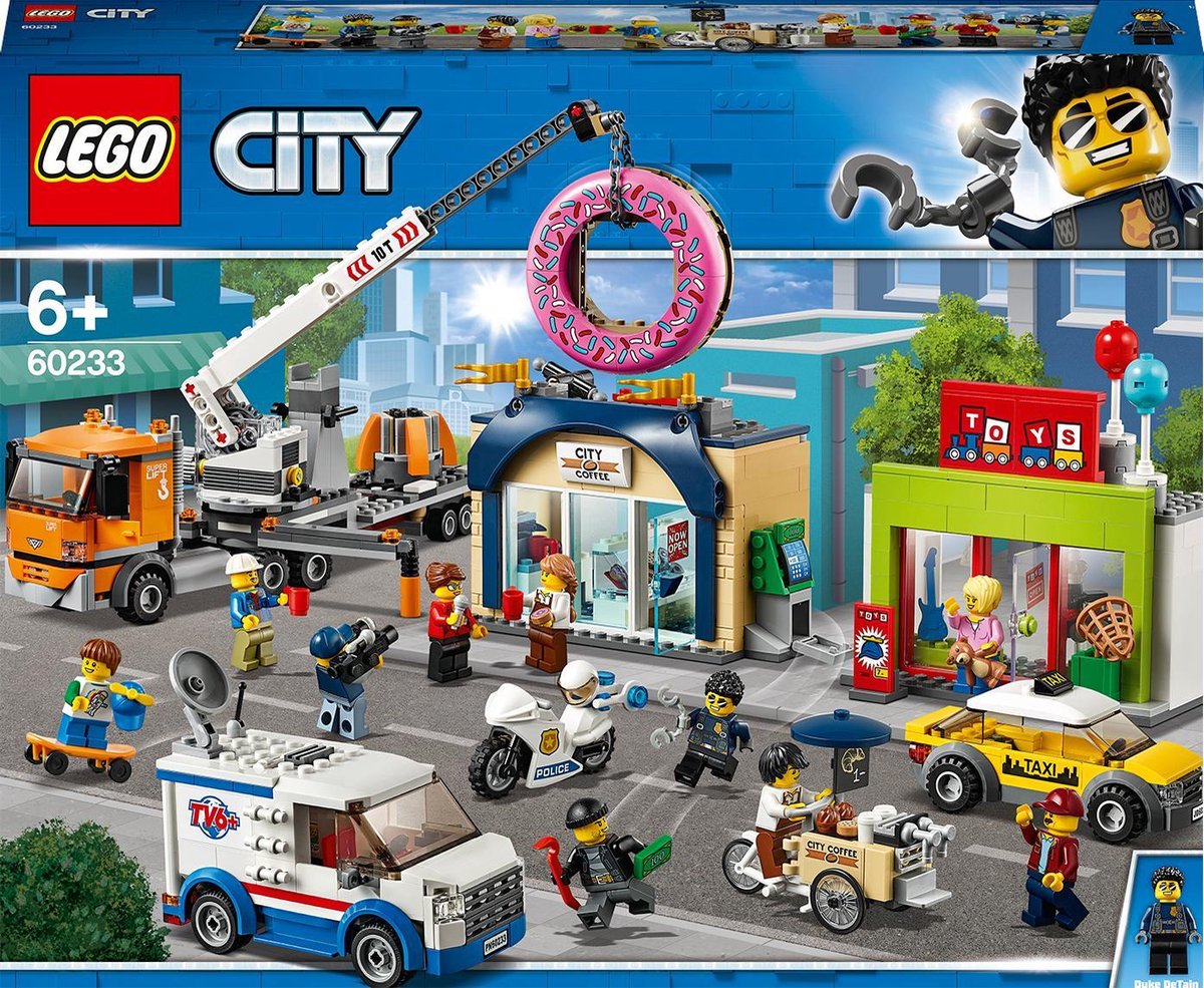 LEGO City L'ouverture du magasin de donuts 60233 – Kit de construction (790  pièces) | bol.com