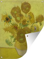 Tuinschilderij Zonnebloemen - Vincent van Gogh - 60x80 cm - Tuinposter - Tuindoek - Buitenposter