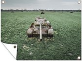 Tuin decoratie Weiland met verlaten tanks - 40x30 cm - Tuindoek - Buitenposter