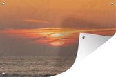 Muurdecoratie Zonsondergang in de zee - 180x120 cm - Tuinposter - Tuindoek - Buitenposter