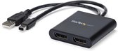 StarTech.com Splitter multi-écrans Mini DisplayPort vers 2x DisplayPort - Hub MST à 2 ports