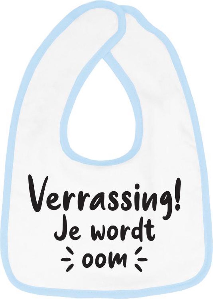 Goedkoopste Hospitrix Slabbetje met tekst Verrassing! Je wordt oom! Blauw - Cadeau Zwangerschap - Baby Kwijldoek - Kwijllap - Morslap - Bavette - Bekendmaking - Aankondiging - Aanstaande Moeder - Moederdag