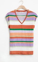 Sissy-Boy - Multicolor gestreept T-shirt met v-hals