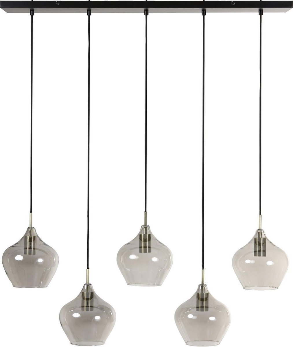 Bol.com Light & Living Hanglamp Rakel - Antiek Brons - 5L 104x20x120cm - Modern - Hanglampen Eetkamer, Slaapkamer, Woonkamer aanbieding