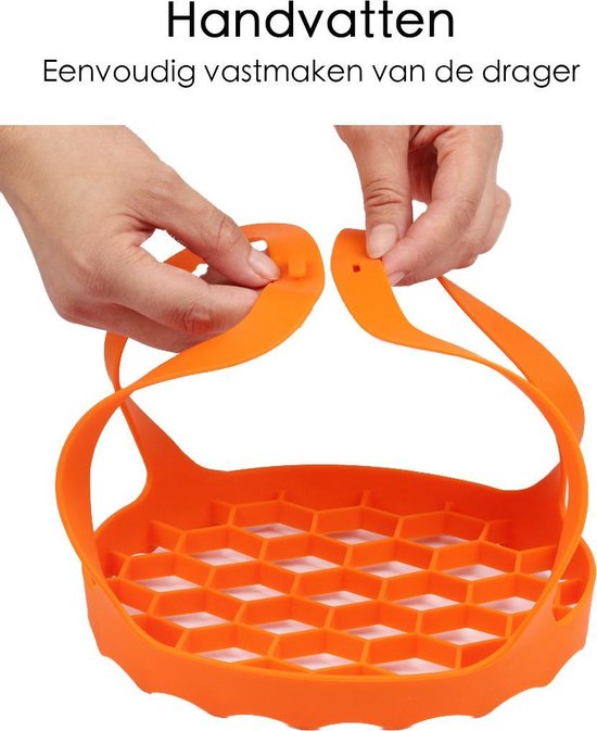 Pannenlappen - Ø 20 cm - Onderzetter - Pannenhouder - Lichtgewicht - Siliconen - Oranje - Onderzetter - Pannentiller - Pannenlap — afbeelding 2
