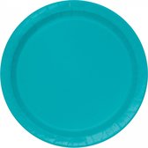 Unique Feestborden Turquoise 22,8 Cm 8 Stuks