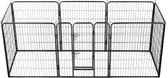 Medina Hondenren met 8 panelen 80x100 cm staal zwart