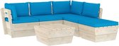 Medina 6-delige Loungeset met kussens pallet vurenhout