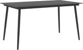 Medina Tuintafel 150x90x74 cm staal en glas zwart