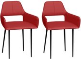 Medina Eetkamerstoelen 2 st kunstleer rood