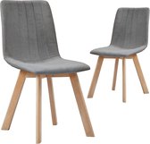 Medina Eetkamerstoelen 2 st stof lichtgrijs