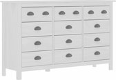 Medina Dressoir Hill Range 130x37x80 cm massief grenenhout wit