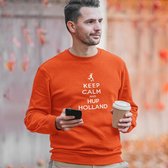 Oranje EK WK Koningsdag Trui Keep Calm & Hup Holland (MAAT L - UNISEKS FIT) | Oranje kleding / sweaters | WK Feestkleding