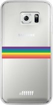 Samsung Galaxy S6 Edge Hoesje Transparant TPU Case - #LGBT - Horizontal #ffffff