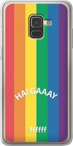 6F hoesje - geschikt voor Samsung Galaxy A8 (2018) -  Transparant TPU Case - #LGBT - Ha! Gaaay #ffffff
