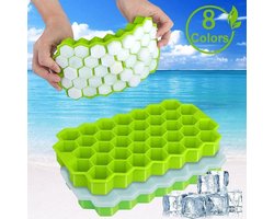 Siliconen Ice Dienblad met deksel Honingraat Ice Cube Mold Ice Cube Making Tool Keuken Accessoires Mold Tray Cube Dienblad -Rood