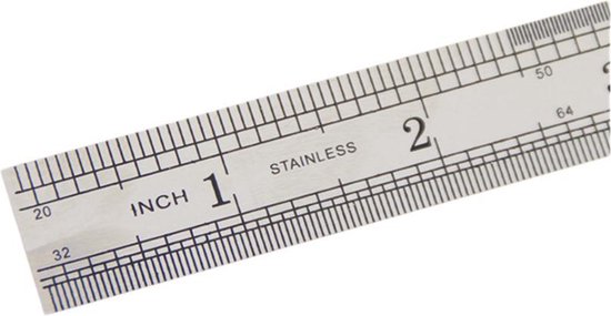 Metalen liniaal 30cm / 12 inch | LEERzaam Leiden