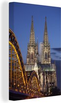 Hohenzollernbrücke la cathédrale de Dom en Allemagne Toile 40x60 cm - Tirages photo sur toile Décoration murale salon / chambre)