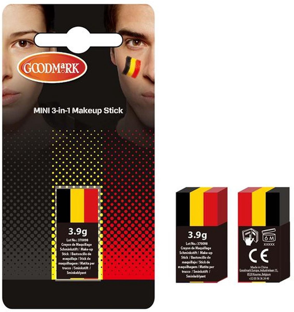 GOODMARK - SCHMINKSTIFT - BELGISCHE DRIEKLEUR - 3.9 gr - BLISTERKAART - PARABEN FREE