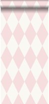 Origin behang ruiten glanzend roze - 347694 - 0.53 x 10.05 m