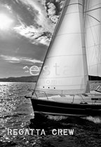 ESTAhome fotobehang zeilboot zwart en wit - 156431 - 186 x 270 cm