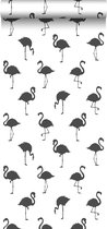 ESTAhome behang flamingo's zwart en wit - 138993 - 0.53 x 10.05 m
