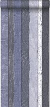 ESTAhome behang houten plankjes blauw - 138251 - 53 cm x 10,05 m
