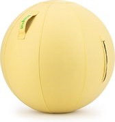 Wobblez® Zitbal Leer Yellow 75 cm met pomp - Ergonomisch zitten voor mensen van 185-200 cm