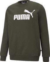 Puma Essential Big Logo Crew  Sporttrui - Maat XXL  - Mannen - donker groen/wit