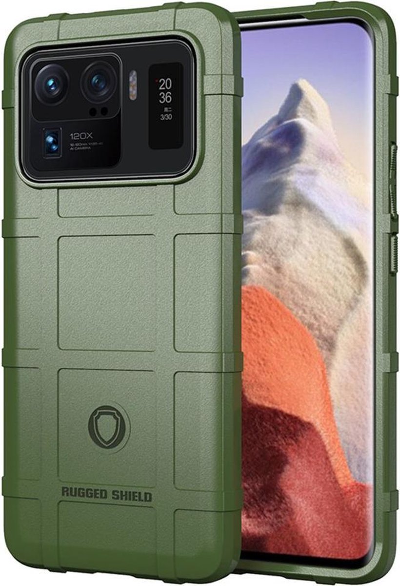 MobyDefend Hoesje - Geschikt voor Xiaomi Mi 11 Ultra - Rugged Shield TPU Backcover - Groen