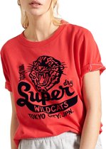 Superdry T-shirt - Vrouwen - Rood/Zwart