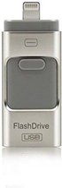 Parya - 3-in-1 Flashdrive - 16 GB - voor iPhone Android en PC of Mac - Zilver