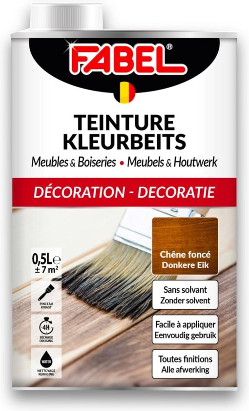 Fabel kleurbeits voor meubels en houtwerk - Donkere Eik 0,5L | bol.com