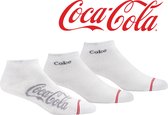 COCA COLA SOKKEN - Coke sneakers - 39/42 - wit (grijs logo) - 6 paar
