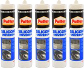 5 X Siliconenkit Sanitair Koker - Wit - 300 ml - Siliconenkit - water bestendig