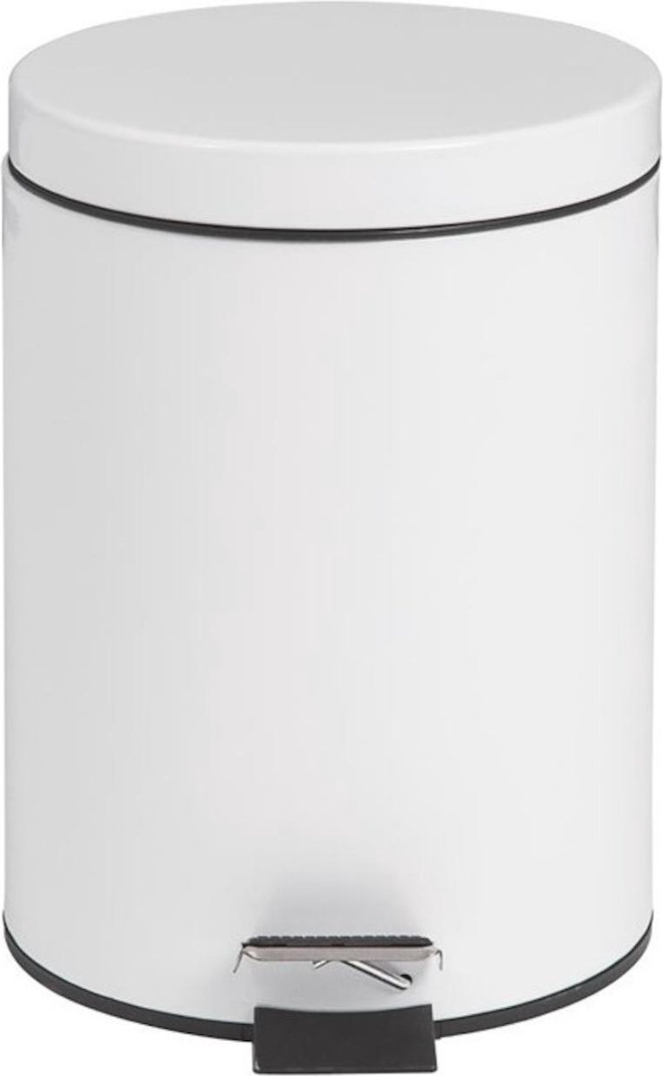 Pedaalemmer 5 Liter - Wit - Bolero - Met handvat & binnen-emmer - 5L
