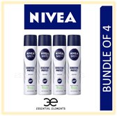 NIVEA MEN Sensitive Protect Deodorant Spray  0% Alcohol - Voordeelverpakking 4 x 150 ml