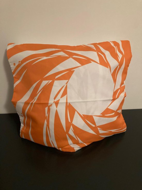 Kussenhoes Orange-White - Oranje-Wit - Sierkussen - 45x45 cm