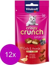Vitakraft Crispy Crunch - Kattensnack - Eend & Zwartebessen - 12 x 60 g