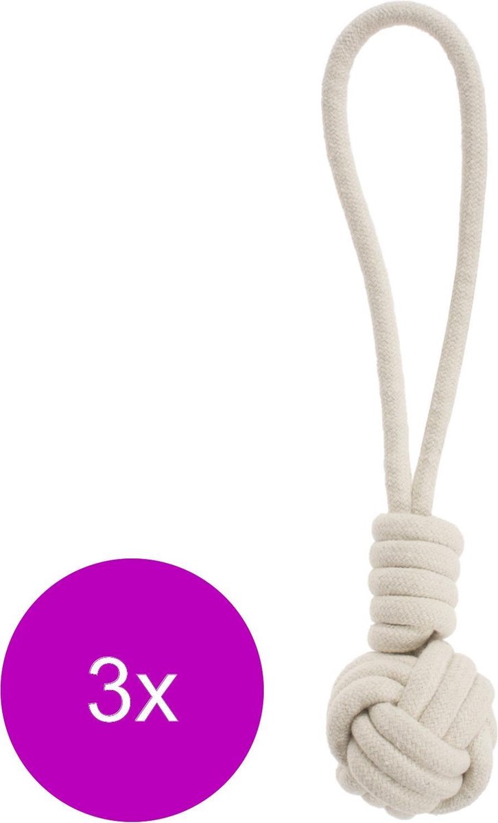 Adori Flostouw Katoen Wit - Hondenspeelgoed - 3 x 35.5 cm
