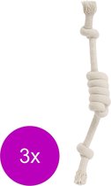 Adori Flostouw Katoen Wit - Hondenspeelgoed - 3 x 27 cm