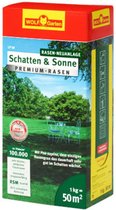 WOLF-Garten Zon & Schaduw Premium Gazon LP50 - voor 50m2 - snelle ontwikkeling - bestand tegen schaduw - minder onkruid - minder maaiafval - dicht en belastbaar gazon